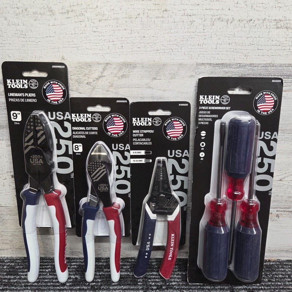 Klein Tools LIMITED EDITION USA 250th Anniversary Full 4 Pc Set